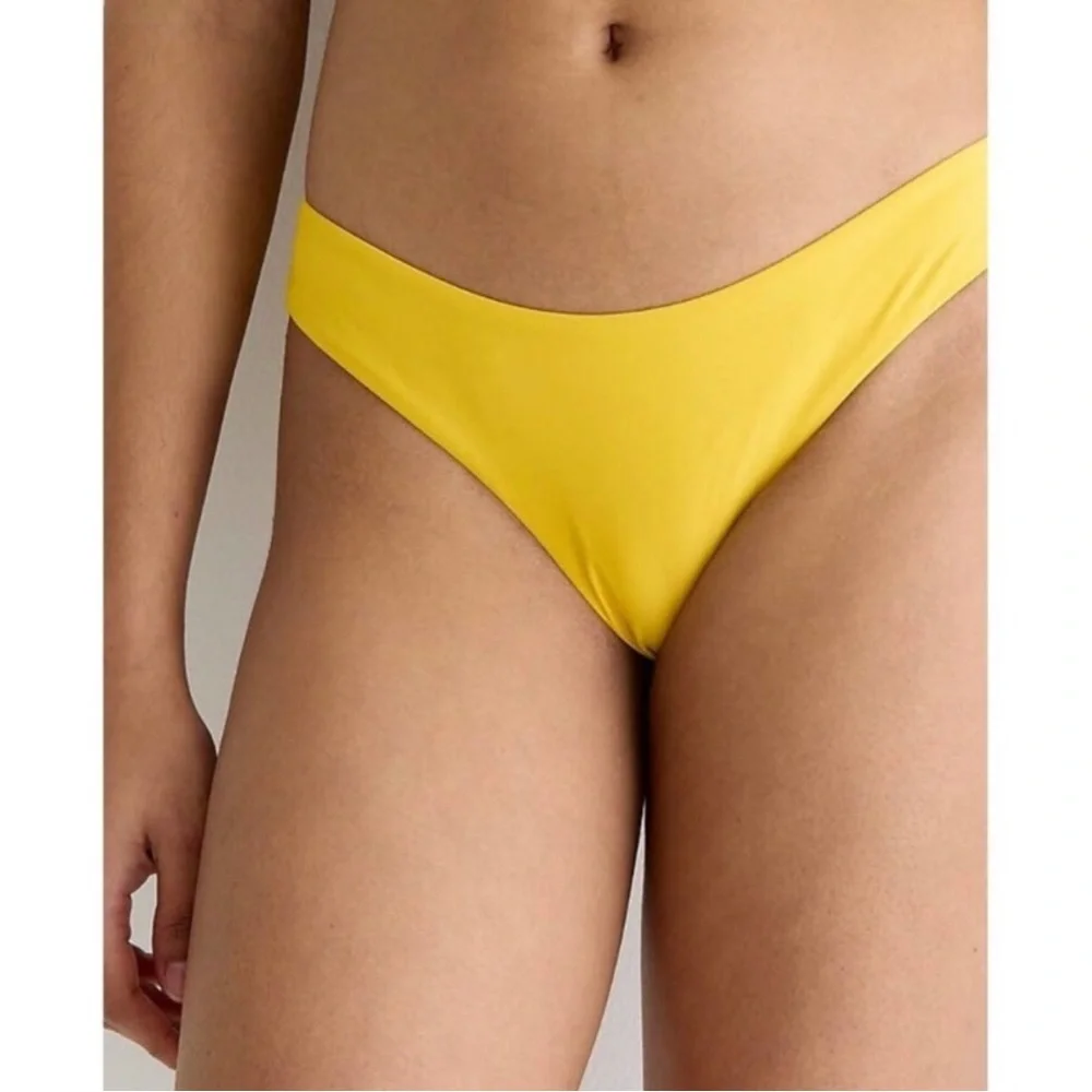 J‎ Crew Curved Waist Cheeky Bikini Bottom Yellow Size Medium
